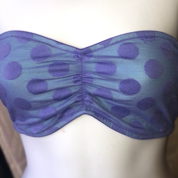 Pink Victoria Secret Polka Dot Bandeau Bralette - Picture 1 of 8